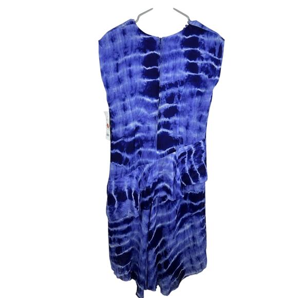 NWT Nicole Miller Tie-Dye Print Midi Length Dress Size XL Asymmetric Button - Picture 2 of 8